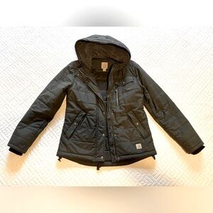 Carhartt Black Utility Jacket Weather-Resistant Hooded